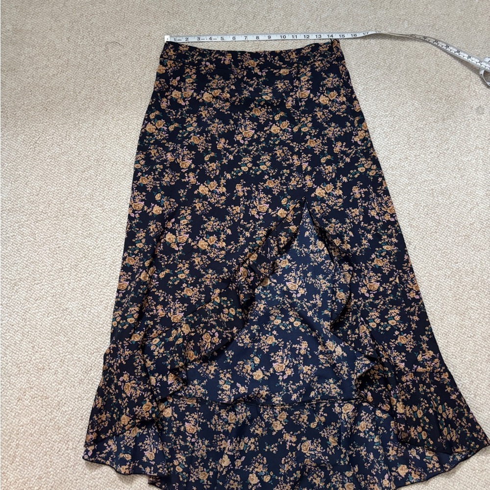 Floral Black Maxi Skirt